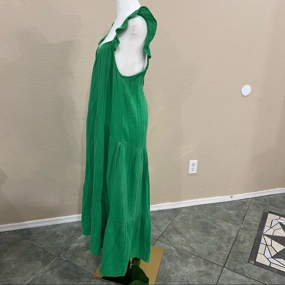 Xirena Rumer Green Spell Gauze Sleeveless Dress Tiered Adjustable Sz S Beach EUC - Picture 6 of 12